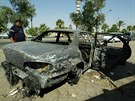 Vrak vozu na námstí v Bagdádu, kde útoili zamstnanci firmy Blackwater. (18....