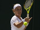 Svtlana Kuzncovová v osmifinále Wimbledonu.
