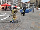 Na plzeském Námstí Republiky probhly hasiské závody
