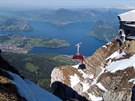 Lanovka a výhled na Lucern a Lucernské jezero