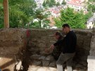 Práce archeolog na hrad v Brandýse nad Orlicí.