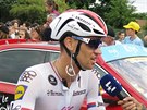 Zdenk tybar pi rozhovoru v cíli desáté etapy Tour de France.