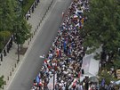 Tisíce lidí ve Varav protestovaly proti soudní reform (16. ervence 2017)