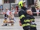 Závody hasi na námstí Republiky v Plzni. (8. ervence 2017)