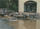 Pohled na zatopenou Litovel na Olomoucku bhem povodní v ervenci 1997.