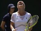 astná Ruska Svtlana Kuzncovová po výhe v osmifinále Wimbledonu.