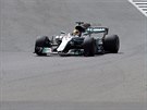 Lewis Hamilton bhem Velké ceny Británie