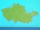 Mapa pedpokládaného pokrytí signálem DVB-T2 televize v záí 2017.