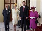 Britský princ Philip, panlská královna Letizia, panlský král Felipe VI. a...
