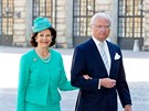 védská královna Silvia a král Carl XVI. Gustaf (Stockholm, 14. ervence 2017)