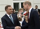 Polský prezident Andrzej Duda a britský princ William (Varava, 17. ervence...