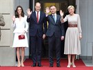 Vévodkyn Kate, britský princ William, polský prezident Andrzej Duda a jeho...