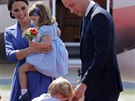 Princ William, princ George, vévodkyn Kate a princezna Charlotte (Berlín, 19....