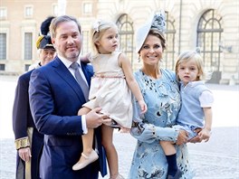 Švédská princezna Madeleine, její manžel Chris O’Neill a jejich děti princezna...