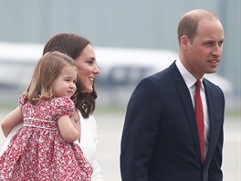 Princ William, vévodkyn Kate a princezna Charlotte (Varava, 17. ervence 2017)