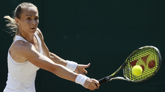 Slovensk tenistka Magdalna Rybrikov v osmifinle Wimbledonu.