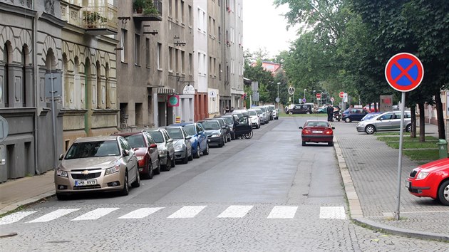 Ulice Hanckho pluku v Olomouci v souasnosti 20 let po povodni - ervenec 2017