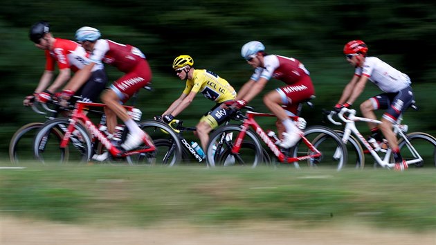 Chris Froome bhem dest etapy Tour de France.