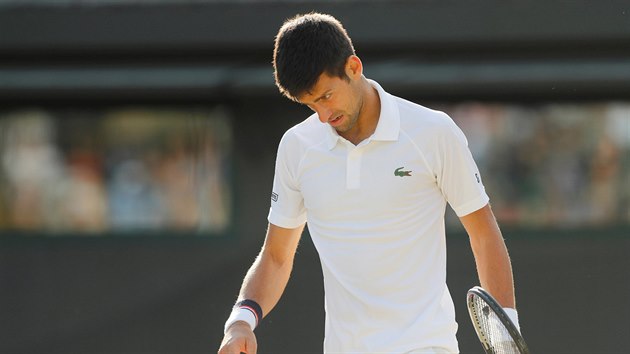 NEJDE TO. Novak Djokovi vzdv ve tvrtfinle Wimbledonu.