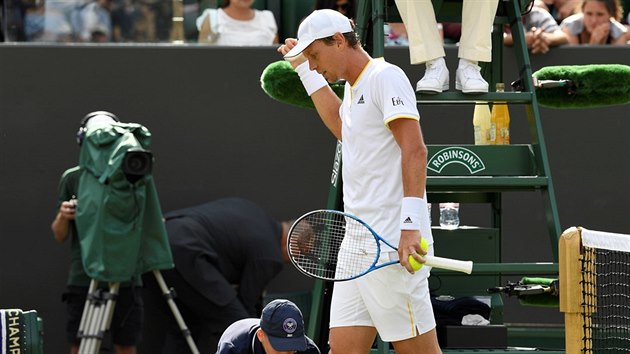 Tom Berdych odchz z diskuze s rozhodm.