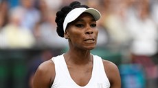 ZAUJETÍ. Venus Williamsová se koncentruje bhem finále WImbledonu s Garbie...