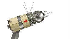 Ru�n� vytvo�ený model lodi Vostok 1 v m��ítku 1:8 byl ur�en pro výstavní ú�ely....