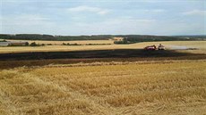 Poár kombajnu a okolního pole u Trstnic na Znojemsku zpsobil podle odhadu...