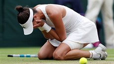 ŠAMPIONKA. Španělská tenistka Garbiňe Muguruzaová bezprostředně po vyhraném...