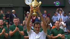 výcar Roger Federer zvítzil ve finále Wimbledonu 2017