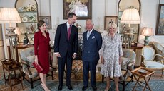 panlská královna Letizia, Felipe VI., britský princ Charles a jeho manelka...