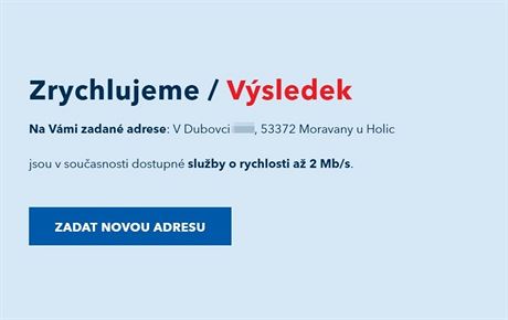 Rychlost internetu.