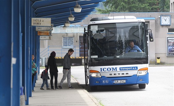 Stávající autobusové nádraží v Humpolci. V připravovaném integrovaném dopravním...