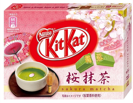 Jedna z exotických píchutí okolády Kit Kat na japonském trhu je zelený aj.