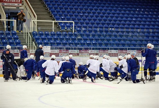 Momentka z tréninku hokejistů Komety Brno