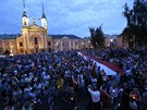 Demonstrace proti soudní reform ve Varav (24. ervence 2017)