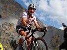 Warren Barguil bhem výjezdu na Izoard v osmnácté etap Tour de France.