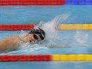 Katie Ledecká plave na mistrovství svta v Budapeti za zlatem v závodu na 800...