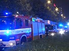 Hasii zasahují pi poáru hotelu na Václavském námstí v Praze