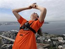 Breanna Stewartová se v rámci propagace Utkání hvzd WNBA v Seattlu fotí na...