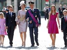 Belgická princezna Eleonore, princ Gabriel, královna Mathilde, král Philippe,...