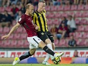 Semih Kaya ze Sparty (vlevo) a Lars Ten Teije z Arnhemu.