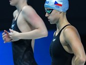 Česká plavkyně Simona Baumrtová před semifinále závodu na 50 metrů znak na MS v...
