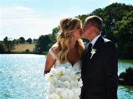 Andrej Babiš se svou novomanželkou Monikou (29. července 2017)