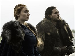 Sophie Turnerov jako Sansa a Kit Harrington v roli Jona Snha