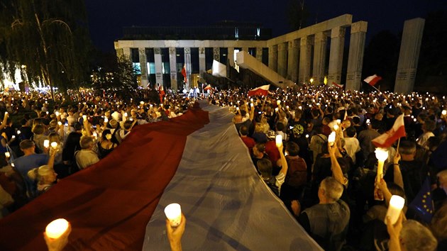 Demonstrace proti soudn reform ve Varav (24. ervence 2017)