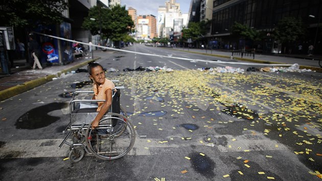 Ve Venezuele vypukla tyiadvacetihodinov   celosttn stvka jako protest proti vld Nicolse Madura. (20. ervence 2017)