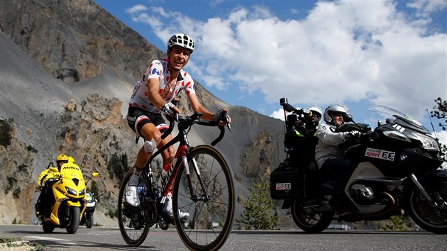 Warren Barguil bhem vjezdu na Izoard v osmnct etap Tour de France.