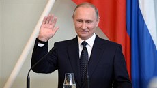 Ruský prezident Vladimir Putin na tiskové konferenci v Savonlinn (27. ervence...