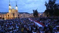Chceme tetí veto. Demonstrace proti soudní reform v Krakov
