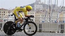 Chris Froome v asovce na loské Tour de France. 